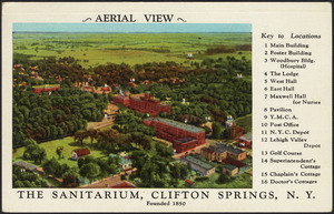 Airplane view, the Sanitarium and Clinic, Clifton Springs, N.Y.