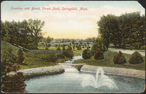 Fountain and brook, Forest Park, Springfield, Mass.