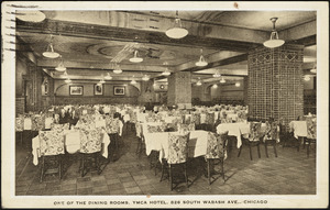 One of the dining rooms, YMCA Hotel, 826 South Wabash Ave., Chicago