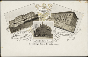 Greetings from Providence (State Normal School, Y.M.C.A. building, new public library building)