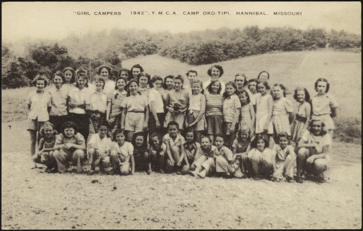 "Girl Campers 1942", Y.M.C.A. Camp OkoTipi, Hannibal, Missouri