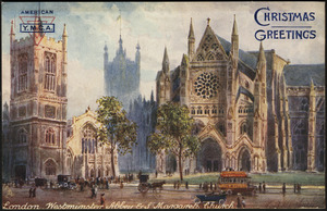 London. Westminster Abbey & St. Margaret's Church. Christmas greetings