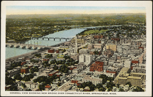 General view showing new bridge over Connecticut River, Springfield, Mass.