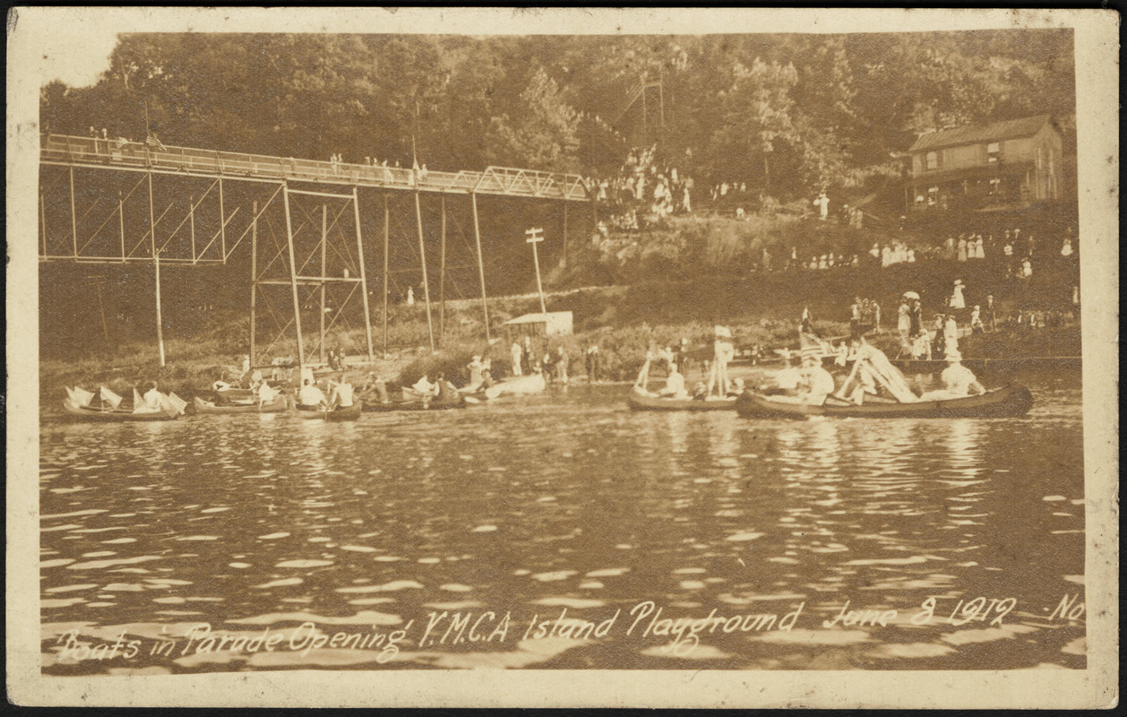 Boats in parade opening Y.M.C.A. Island Playground June 8, 1919