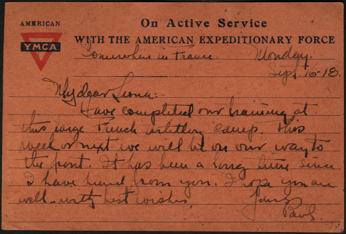 American YMCA on active service with the American Expeditionary Force