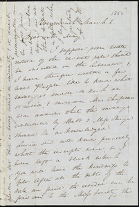 Letter from Anne Warren Weston, Weymouth, [Mass.], to Samuel May, March 2, [1852?]