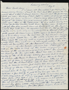 Letter from Anne Warren Weston, [Boston], to Mary Weston, Saturday evening, May 18, [1840?]