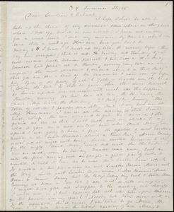 Incomplete letter from Anne Warren Weston, 39 Summer Street, [Boston], to Caroline Weston and Deborah Weston, [1845?]