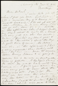 Letter from Anne Warren Weston, Chauncy Pl., [Boston], to Deborah Weston, Jan. 15, 1842, Saturday