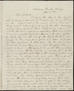 Letter from Anne Warren Weston, Melodeon, [Boston], to Deborah Weston, Thursday Morning, Jan. 27, 1842
