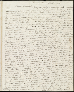 Letter from Anne Warren Weston, Chauncy Place, [Boston], to Deborah Weston, April 11, 1842