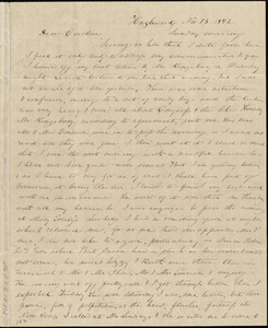Letter from Anne Warren Weston, Hazlewood, [New Bedford, Mass.], to Caroline Weston, Nov. 13, 1842. Sunday morning