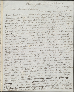 Letter from Anne Warren Weston, Chauncy Place, [Boston], to Caroline Weston and Deborah Weston, June 3'd, 1843, Sunday Morning
