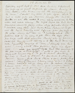 Letter from Anne Warren Weston, 39 Summer Street, [Boston], to Caroline Weston and Deborah Weston, Saturday night, Sept 9 [through Wed., Sept. 13th],1843