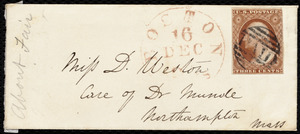 Letter from Anne Warren Weston, [Boston], to Deborah Weston, Monday Evening, 15th [Dec. 1843?]