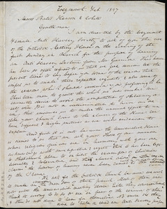 Letter from Anne Warren Weston, Weymouth, [Mass.], to Mr. Bates, Mr. Hanson, and Mr. White, Feb. 1847