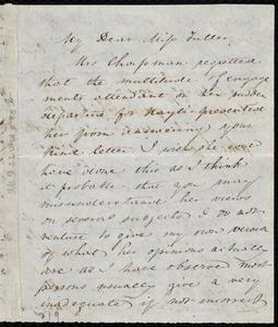 Letter from Anne Warren Weston to Margaret Fuller, [ca. 1840]