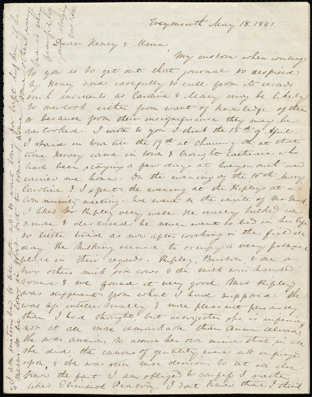 Letter from Anne Warren Weston, Weymouth, [Mass.], to Henry Grafton