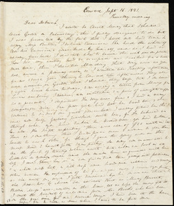 Letter from Anne Warren Weston, Concord, [Mass.], to Deborah Weston, Sept. 16, 1841, Thursday morning