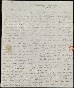 Letter from Anne Warren Weston, [Boston], to Lucia Weston, Monday morning, Sept. 19 / [18]41