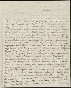 Letter from Anne Warren Weston, Chauncy Place, [Boston], to Emma Forbes Weston, October 19, 1841