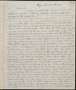 Letter from Anne Warren Weston, Weymouth, [Mass.], to William Lloyd Garrison, Nov. 11th, 1838