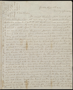 Letter from Anne Warren Weston, Groton, [Mass.], to Deborah Weston, Sept. 8th, 1836, Thursday afternoon