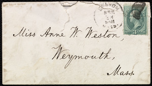 Letter from William Lloyd Garrison, Roxbury, [Mass.], to Anne Warren Weston, Sept. 22, 1874