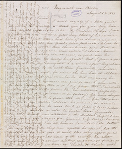 Letter from Anne Warren Weston, Weymouth, near Boston, to Elizabeth Pease Nichol, August 25, 1841