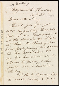 Letter from Anne Warren Weston, Weymouth, [Mass.], to Samuel May, Oct. 21, [1852?]