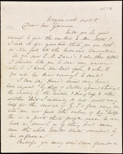 Letter from Anne Warren Weston, Weymouth, [Mass.], to William Lloyd Garrison, Sept. 5, [1853?]