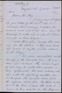 Letter from Anne Warren Weston, Weymouth, [Mass.], to Samuel May, Sept. 27, [1853?]