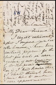 Letter from Anne Warren Weston, 6 Pembroke Villa, Richmond, to William Lloyd Garrison, Monday, Oct. 21, [1867?]