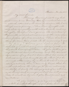 Letter from William Lloyd Garrison, Boston, [Mass.], to Anne Warren Weston, Nov. 3d, 1855