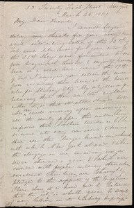 Letter from Anne Warren Weston, 53 Twenty First Street, New York, to Mary Anne Estlin, March 25, 1851