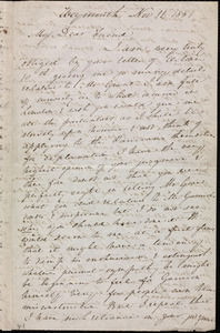 Letter from Anne Warren Weston, Weymouth, [Mass.], to John Bishop Estlin, Nov. 11, 1851