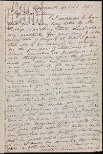 Letter from Anne Warren Weston, Weymouth, [Mass.], to Mary Anne Estlin, Oct. 26, 1852