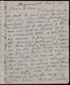 Letter from Anne Warren Weston, Weymouth, [Mass.], to Mary Anne Estlin, Feb. 5, [18]'55