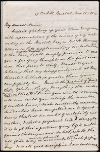 Letter from Mary Anne Estlin, 47 Park Street, Bristol, [England], to Anne Warren Weston, Nov. 15, 1852