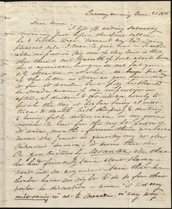 Letter from Caroline Weston, [Boston?], to Anne Warren Weston, Tuesday morning, June 21, 1836 [through Wednesday, June 22'd]
