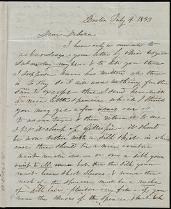 Letter from Caroline Weston, Boston, [Mass.], to Deborah Weston, July 4, 1843