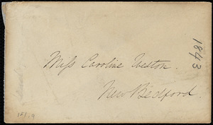 Envelope addressed to Caroline Weston, 1843