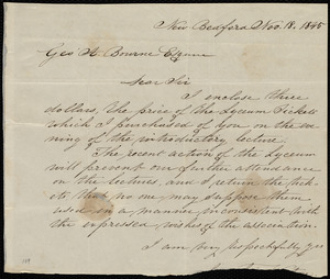 Letter from Caroline Weston, New Bedford, [Mass.], to George A. Bourne, Nov. 18, 1845