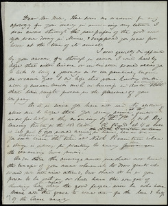 Rough draft of a letter from Caroline Weston to John Parker Hale, [1846 Sept.?]