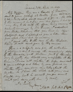 Letter to Caroline Weston, Concord, N.H, April 10, 1847