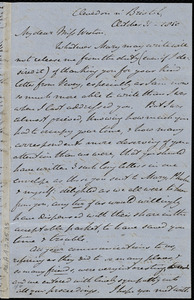 Letter from John Bishop Estlin, Clevedon n'[ear] Bristol, [England], to Caroline Weston, October 31, 1850