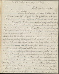Letter from William Lloyd Garrison, Roxbury, [Mass.], to Caroline Weston, Sept. 1, 1871