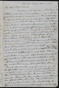 Letter from John Bishop Estlin, Bristol, [England], to Caroline Weston, November--1851
