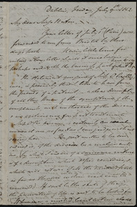 Letter from John Bishop Estlin, Dublin, [Ireland], to Caroline Weston, Friday, July 9th, 1852