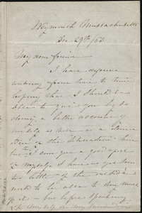 Partial letter from Caroline Weston, Weymouth, Massachusetts, to Mary Anne Estlin, Dec. 29th / [18]63